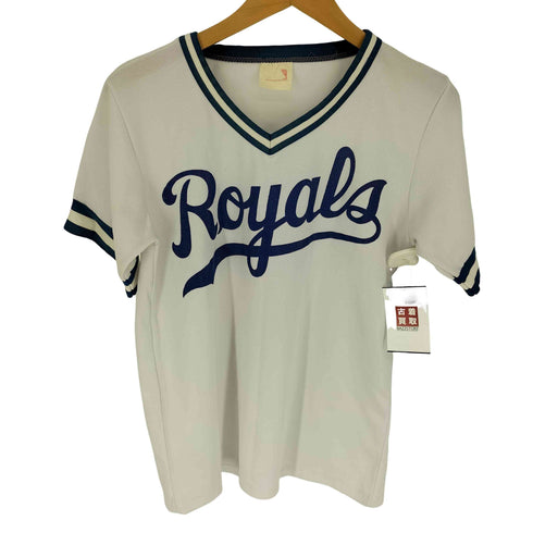 80-90S Vネック リブライン ベースボール ロゴ S/S Tシャツ メンズ