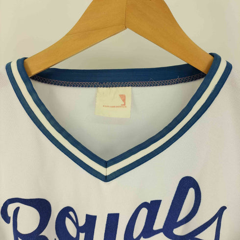 80-90S Vネック リブライン ベースボール ロゴ S/S Tシャツ メンズ