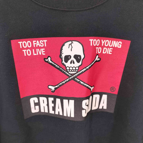 クリームソーダ CREAM SODA 角ドクロ クルーネックスウェット メンズ JPN:S