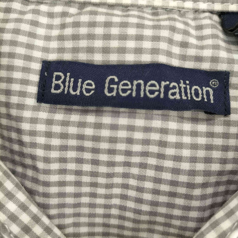 BLUE GENERATION フロント刺繍デザインギンガムチェックL/Sシャツ メンズ JPN:L