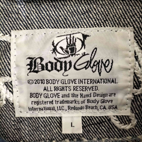 ボディーグローブ BODY GLOVE チェーンステッチ ペイント デニムジャケット メンズ JPN:L