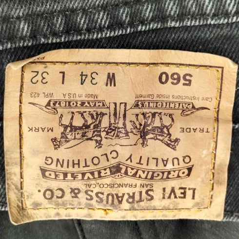 リーバイス Levis USA製 オレンジタブ 560 ボタン裏554 ジップフライ デニムパンツ メンズ W34/L32
