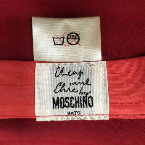 モスキーノ MOSCHINO ロゴテープ フェルト ボーラーハット レディース