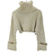 ザラ ZARA クロップド丈ハイネックロングスリーブセーター レディース import:M