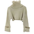 ザラ ZARA クロップド丈ハイネックロングスリーブセーター レディース import:M