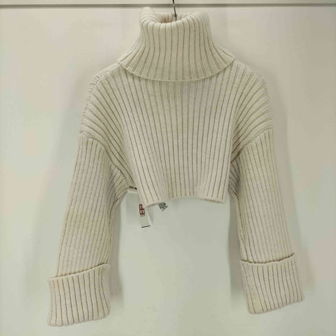 ザラ ZARA クロップド丈ハイネックロングスリーブセーター レディース import:M