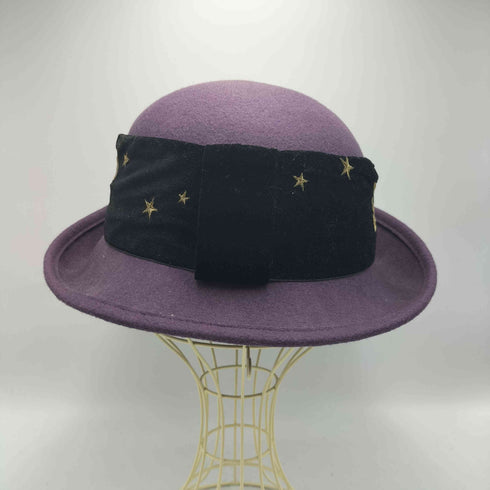 モスキーノ MOSCHINO ハート刺繍テープ フェルト ボーラーハット レディース