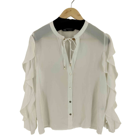 ザラ ZARA フリルスリーブブラウス レディース import:S
