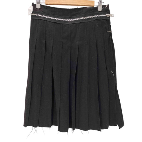 トリココムデギャルソン tricot COMME des GARCONS 04AW ウエストジップ 断ち切り プリーツスカート レディース JPN:M