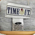TIME OUT 90S~00S Vガゼット カレッジフロント二段プリント スウェットトレーナー メンズ import:L