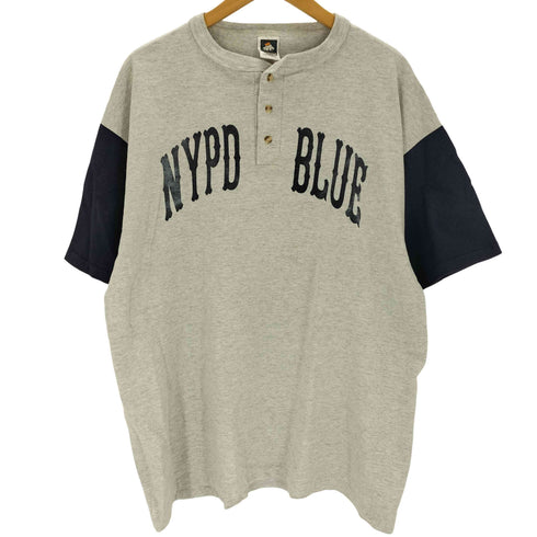 90s NYPD ツートンカラー ヘンリーネック USA製 メンズ JPN:XL