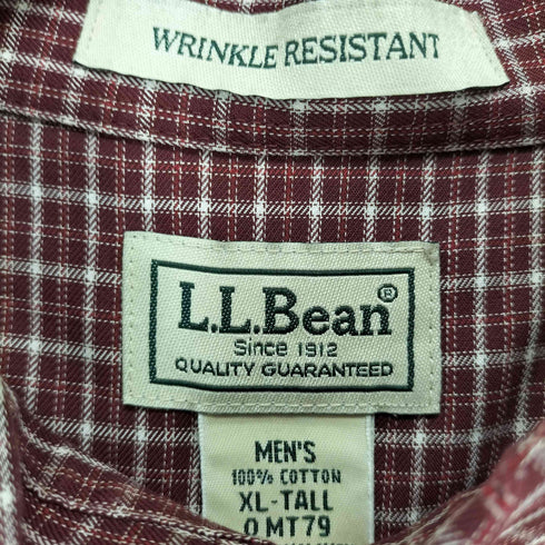 エルエルビーン L.L.Bean WRINKLE RESISTANT チェック柄オックスフォードシャツ メンズ JPN:XL