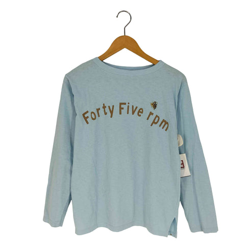 フォーティーファイブアールピーエム 45rpm ロゴプリント ボートネックTシャツ レディース