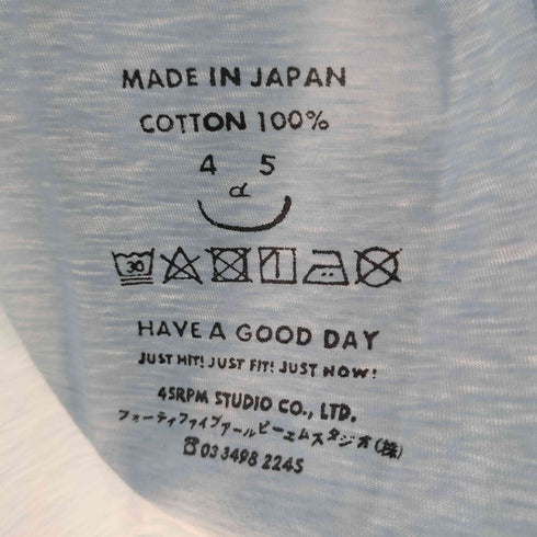 フォーティーファイブアールピーエム 45rpm ロゴプリント ボートネックTシャツ レディース
