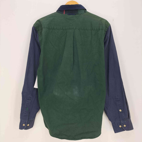 トミーヒルフィガー TOMMY HILFIGER 90-2000s 襟コーデュロイ 切替 ボタンダウンチェックシャツ メンズ import:XL