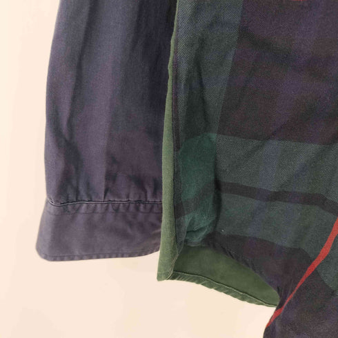 トミーヒルフィガー TOMMY HILFIGER 90-2000s 襟コーデュロイ 切替 ボタンダウンチェックシャツ メンズ import:XL