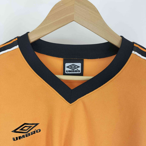 アンブロ UMBRO 90S-00S デサント社製 アームロゴライン ロゴプリント ゲームシャツ メンズ M-L