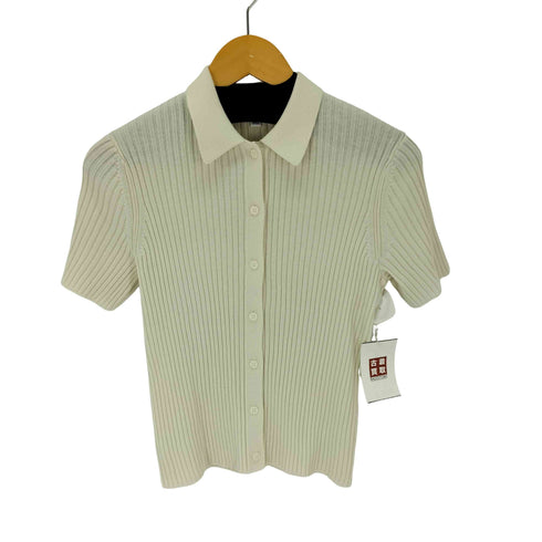 ユニクロイネスドラフレサンジュ UNIQLO INES DE LA FRESSANGE リブポロ カーディガン 半袖 レディース import:L