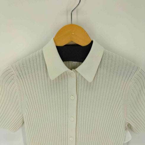 ユニクロイネスドラフレサンジュ UNIQLO INES DE LA FRESSANGE リブポロ カーディガン 半袖 レディース import:L