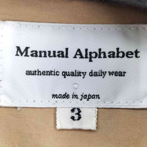 マニュアルアルファベット MANUAL ALPHABET タイプライターシャツコート メンズ JPN:3