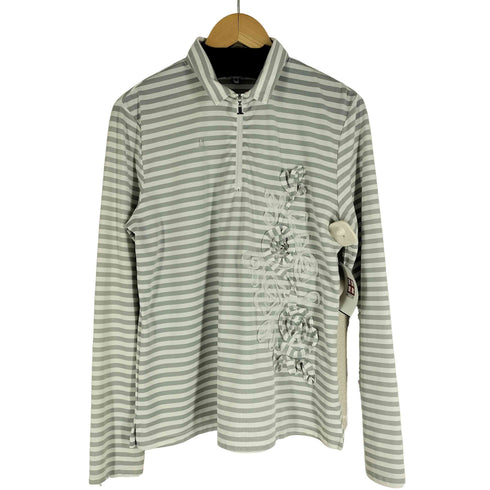 ラバンスポーツ LANVIN SPORT ボーダー フリル レ―ス ロングスリーブカットソー レディース 42