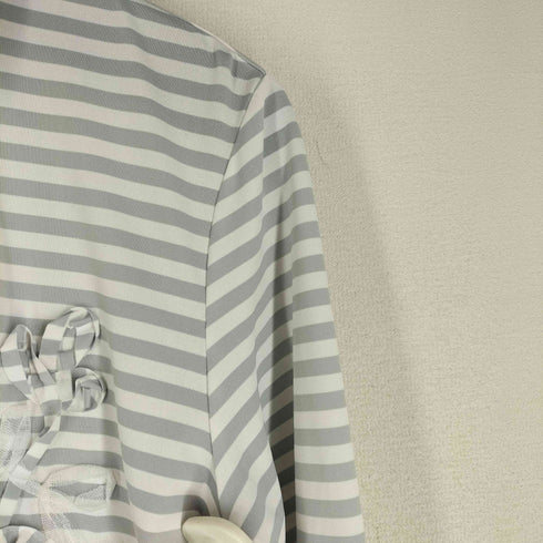 ラバンスポーツ LANVIN SPORT ボーダー フリル レ―ス ロングスリーブカットソー レディース 42