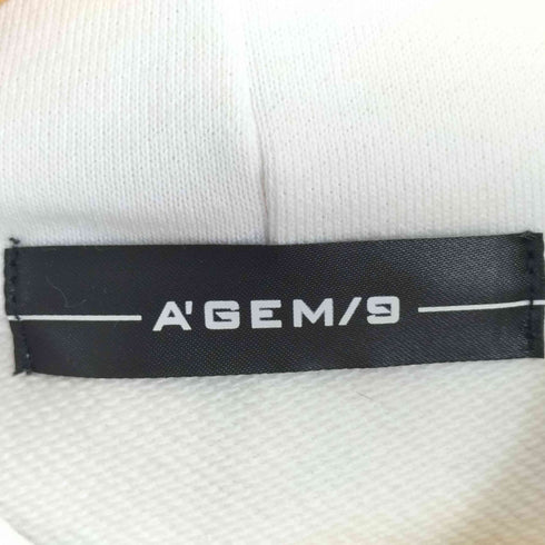 エージェムナイン AGEM/9 22aw エンジェルプリントラインストーンフーディー メンズ