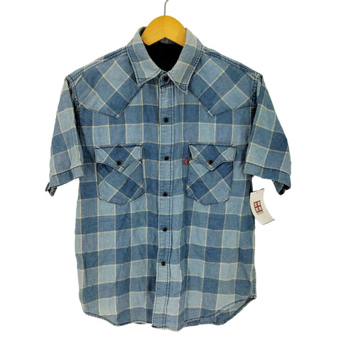 リーバイス Levis 半袖シャツ ウエスタン 青チェック メンズ JPN:M