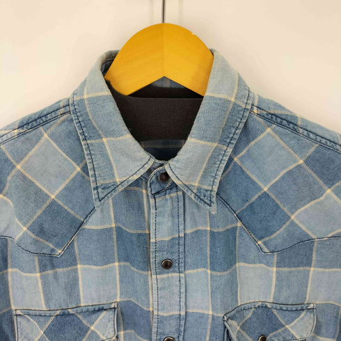 リーバイス Levis 半袖シャツ ウエスタン 青チェック メンズ JPN:M