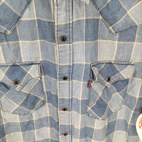 リーバイス Levis 半袖シャツ ウエスタン 青チェック メンズ JPN:M