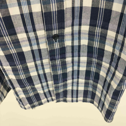 ランズエンド LANDS END 00S インド綿 ボタンダウン チェック S/S シャツ メンズ import:XL