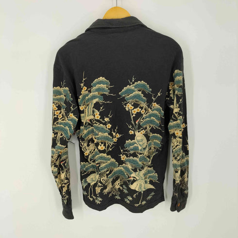 クロップドヘッズ CROPPED HEADS 和柄シャツ 鶴 松 梅 開襟 オープンカラー メンズ JPN:M