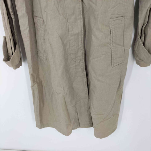 ウールリッチ WOOLRICH リネンライトステンカラーコート 比翼ボタン レディース