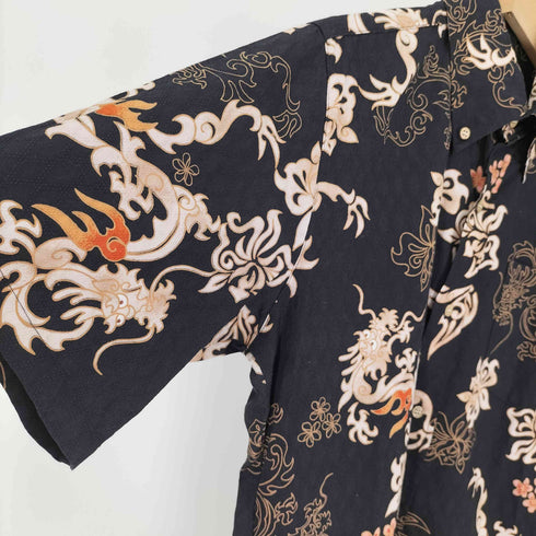 マンゴ MANGO 芒菓 沖縄 総柄 ハイサイ シャツ メンズ JPN:L
