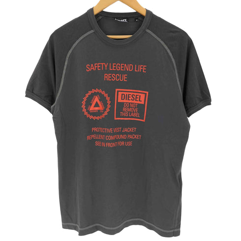 ディーゼル DIESEL デザインプリントラグランスリーブTシャツ リンガーT メンズ import:M