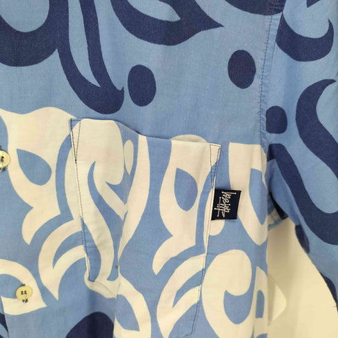 ステューシー Stussy 90S Old STUSSY オールドステューシー 開襟シャツ コットン オールドスケート トライバル柄 メンズ JPN:L