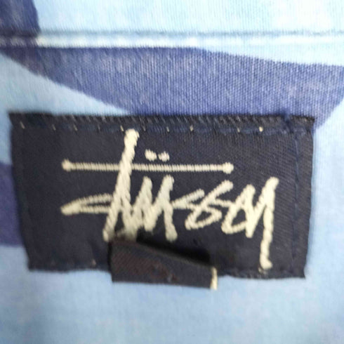 ステューシー Stussy 90S Old STUSSY オールドステューシー 開襟シャツ コットン オールドスケート トライバル柄 メンズ JPN:L