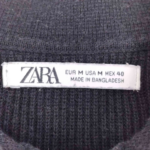 ザラ ZARA ハーフジップ縦針ニットポロシャツ メンズ JPN:M