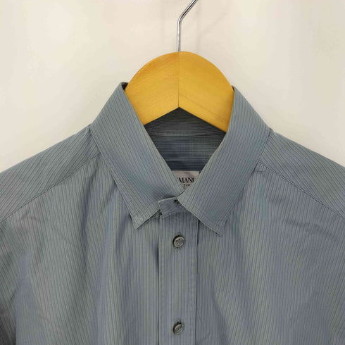 アルマーニコレツィオーニ ARMANI COLLEZIONI MADE IN ROMANIA コットンストライプシャツ メンズ 37 14 1/2