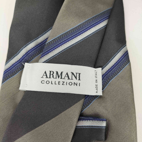 アルマーニコレツィオーニ ARMANI COLLEZIONI シルク100% ボーダーネクタイ メンズ