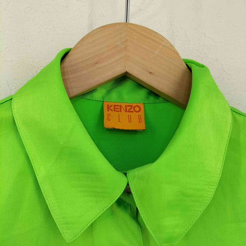 ケンゾー KENZO シェルボタン サテン レギュラーカラーシャツ レディース