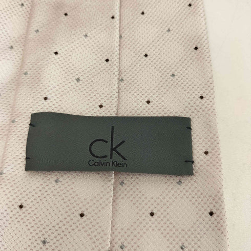 カルバンクライン CALVIN KLEIN シルク100% ドット柄ネクタイ メンズ