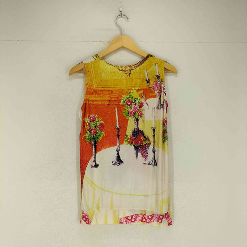 ツモリチサト TSUMORI CHISATO ストーン装飾 転写プリントノースリーブ レディース JPN:2