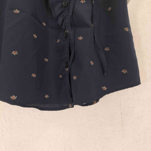 バーバリーブルーレーベル BURBERRY BLUE LABEL フリルデザインプリントノースリーブブラウス レディース JPN:38