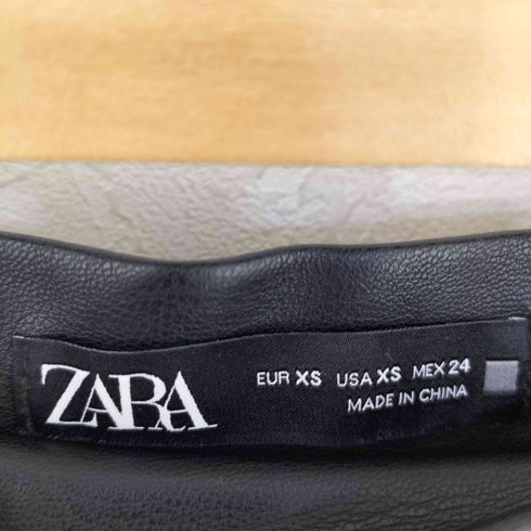 ザラ ZARA フェイクレザー プリーツスカート レディース XS