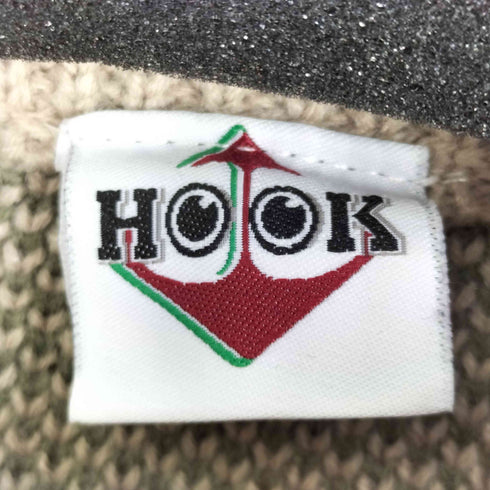 フック HOOK 英字総柄ダメージ加工ニット メンズ JPN:L