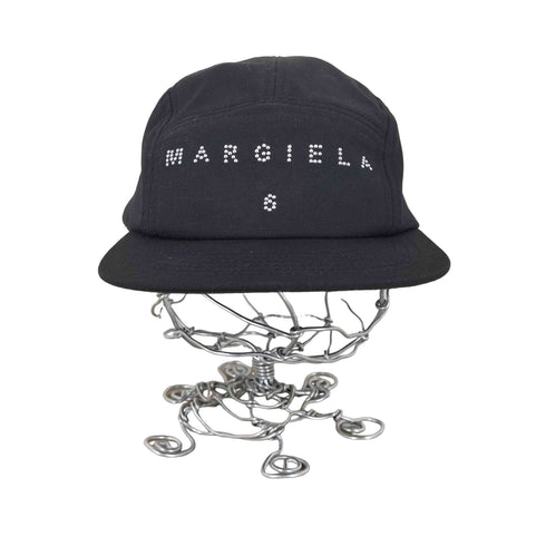 エムエムシックスメゾンマルジェラ MM6 Maison Margiela 22SS ストーン装飾ロゴジェットキャップ レディース FREE