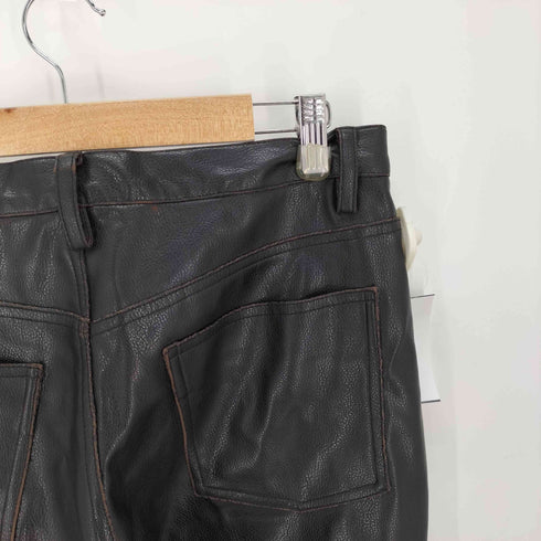 ROOT THREE ストレートレザーパンツ 黒 メンズ 85