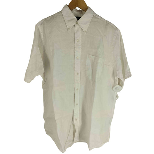 ランズエンド LANDS END リネン100% 三点留め BDシャツ メンズ JPN:M