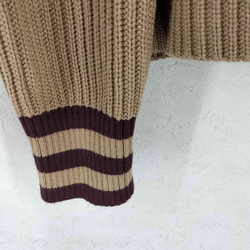 トミーヒルフィガー TOMMY HILFIGER ロゴ刺繍 リブライン ニット レディース import:M
